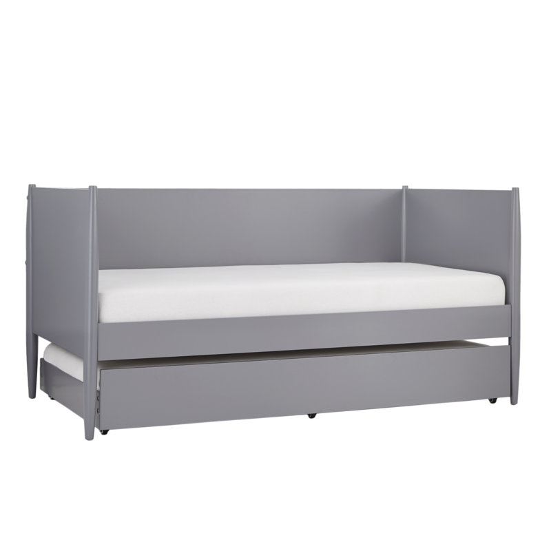 Lit de jour simple avec couchette Plagido, Gris