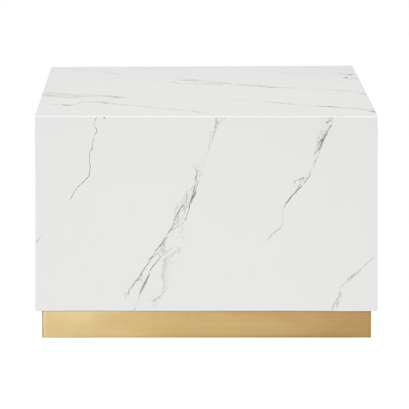 Roman Coffee Table, 16" H x 23.6" W x 23.6" D, White