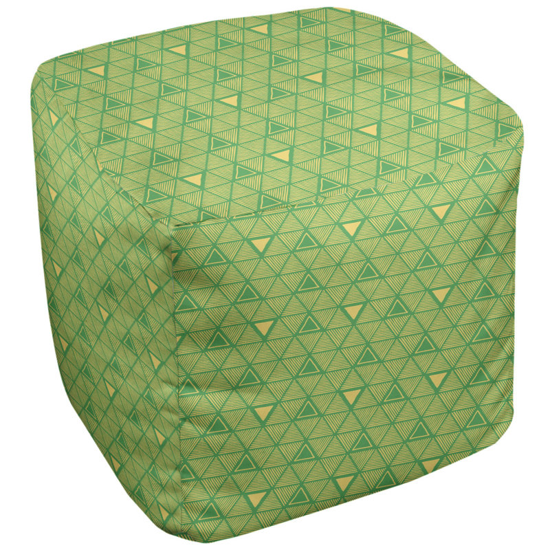 Repose-pieds à cubes triangles à la main couleur complète, Vert / Jaune