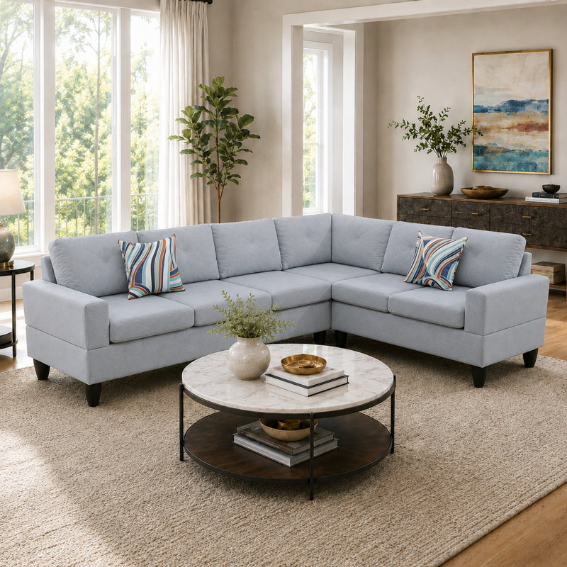 Modular 4-Piece Sectional Sofa – Customizable Corner Couch for Movie Nights & Family Gathering, Easy Rearrange Design, Multiple Colors Available