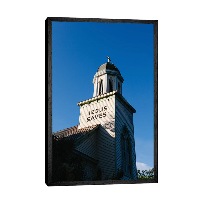 Jesus Saves Charleston II by Bethany Young - Print on Canvas, Black Framed, 66.04cm H x 45.72cm W x 3.81cm D