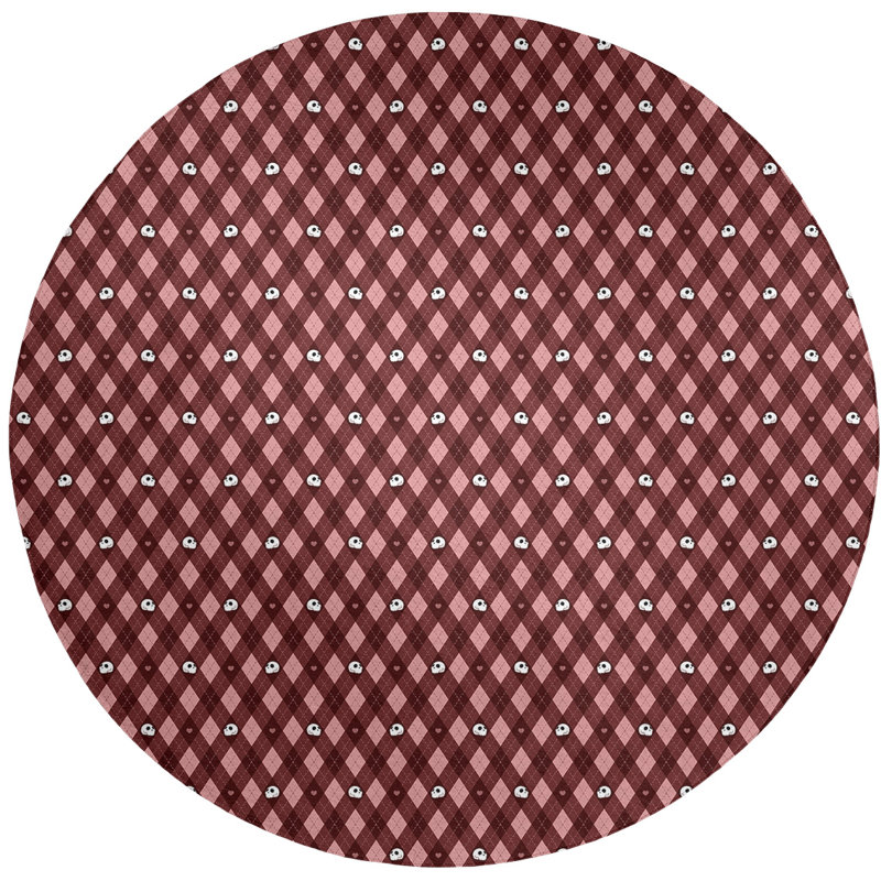 Chenille Plaid Indoor Rug, Round 5'