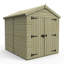 Total Sheds 8ft x 5ft Apex Garden Shed - Double Door - No Windows - Pressure Treated Timber - UK Manufactured