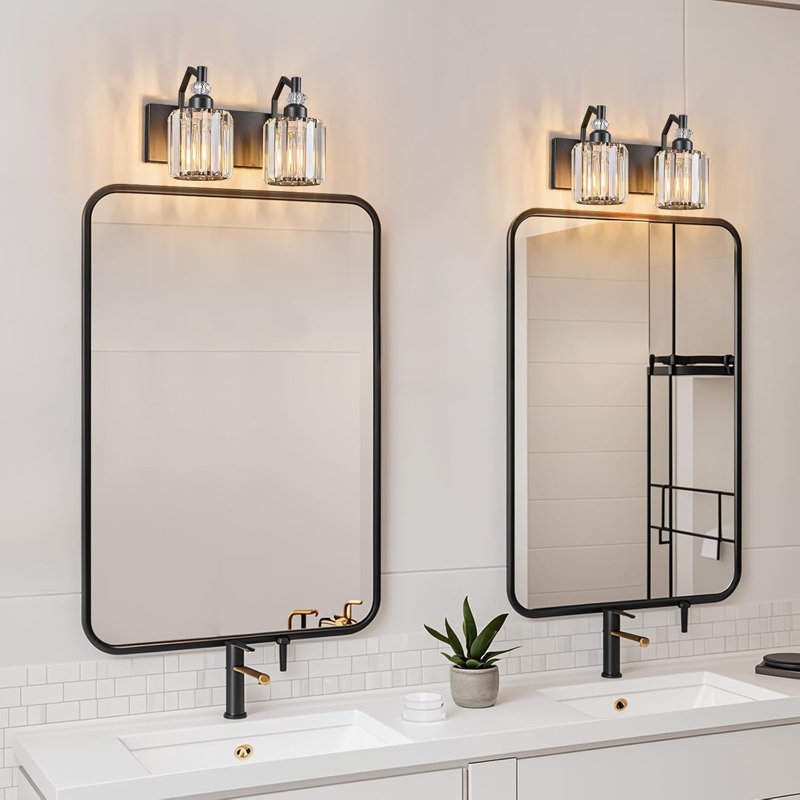 Luminaire de meuble-lavabo moderne avec abat-jour en cristal, éclairage sur miroir pour un décor de salle de bain élégant