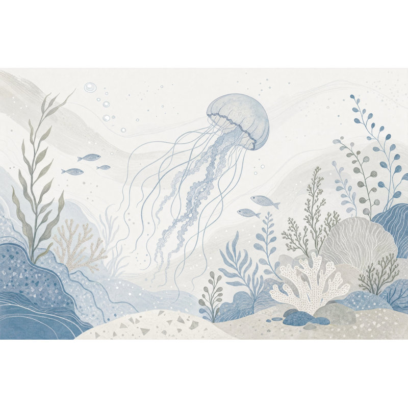 Papier peint amovible méduse sous-marine océan, 160 po x 108 po, Peler et coller