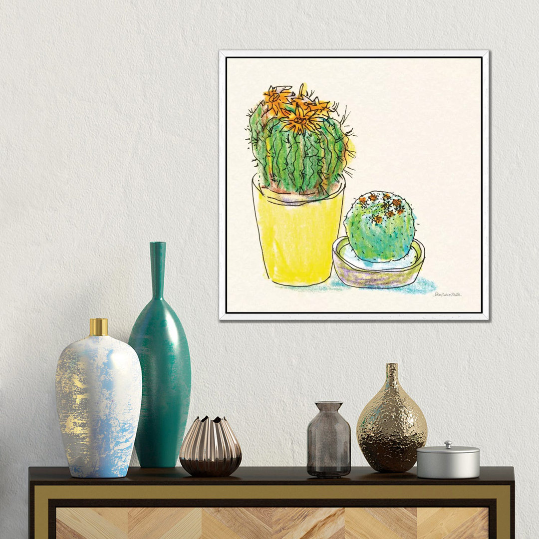 Cacti Garden IV von Sara Zieve Miller - Galerie-umwickelte Leinwand Giclée auf Leinwand