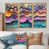 Toile avec cadre flottant or