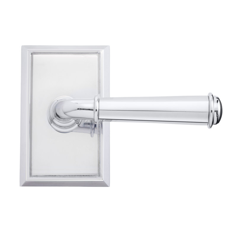 Levier de passage Bravura 840-1 St. Charles sur rosace rectangulaire traditionnelle en chrome poli