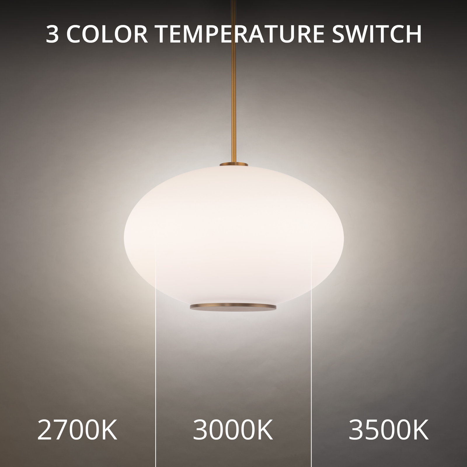 Illusion Single Light Glass Dimmable LED Pendant, Aged Brass, 2700