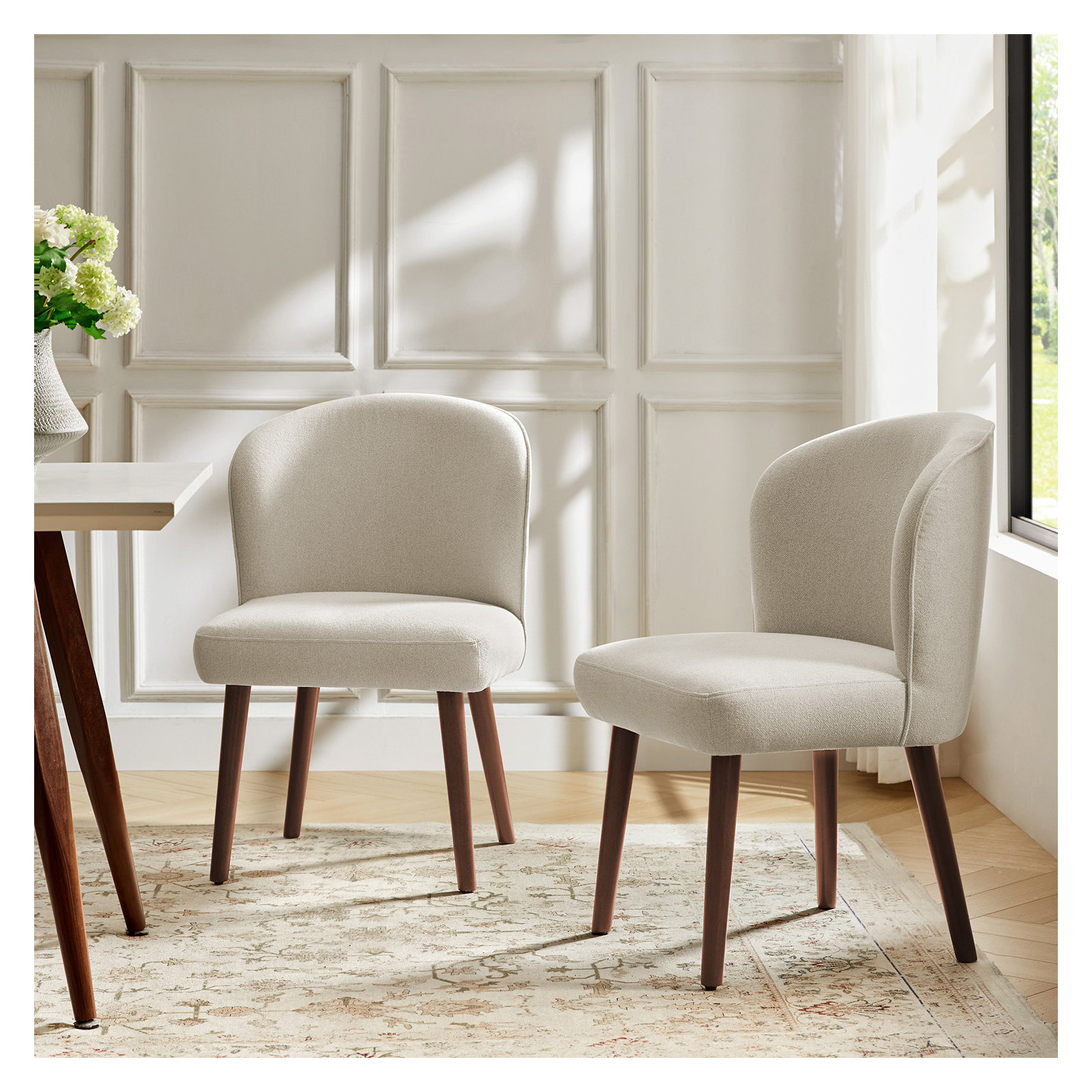 Davia Upholstered Dining Chair, Linen