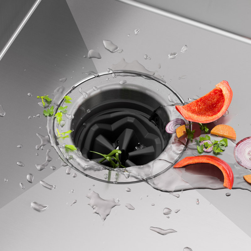 Matte Grey High-Speed 1/2 HP Continuous Feed Garbage Disposal