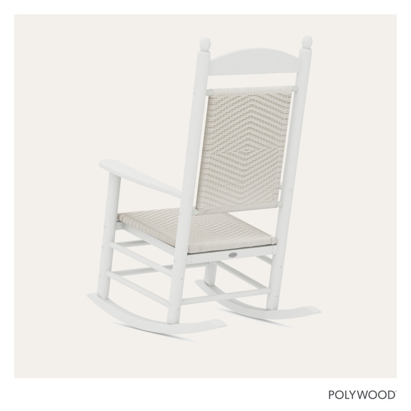 Chaise berçante POLYWOOD, Sable / tissage blanc