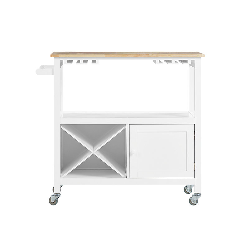 Maroney Wood Kitchen Cart, White