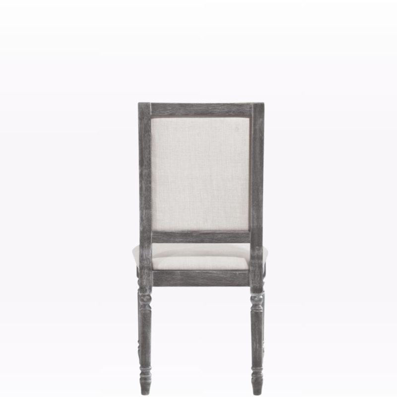 Chaise d'appoint Glennora en lin crème et gris patiné (ensemble de 2)