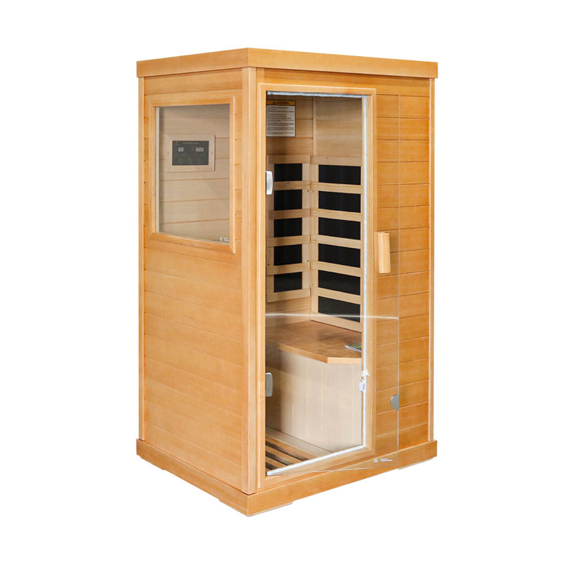 Sauna infrarouge pour une personne avec bois de pruche , Naturel