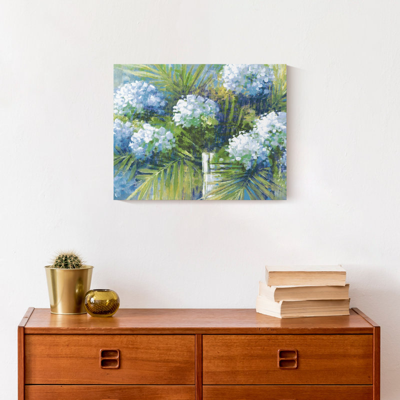 Lilas bleus sur toile, H 11 po x l 14 po x P 1,25 po