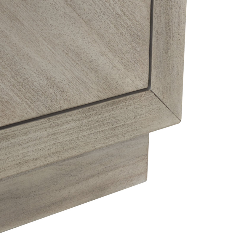 Light Grey Mahogany Wood 2-Drawer Nightstand, 30'' Wide