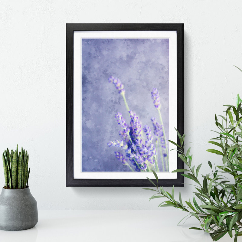 Pretty Purple Lavender - Framed Print, 87cm H x 62cm W x 2cm D, Black Framed