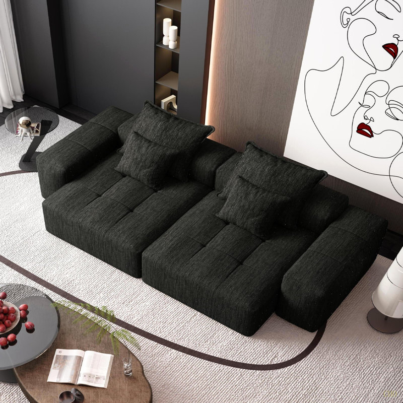 Canapé modulaire surdimensionné Modern, Noir