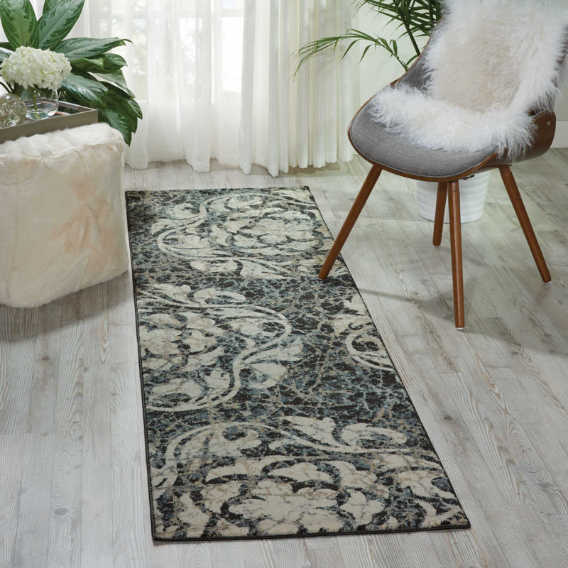 Tapis ivoire Ashli, Tapis de couloir 2 pi 2 po x 7 pi 6 po