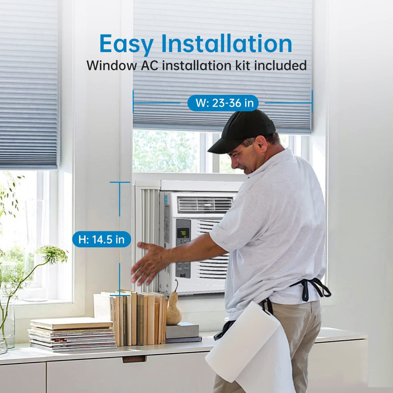 Homhougo 6000 BTU Window Air Conditioner with Remote Included