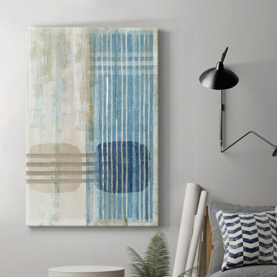«Blue Blue Horizon III», toile tendue avec châssis de qualité supérieure - prête à être accrochée