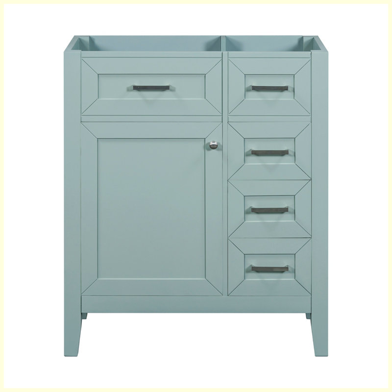 Meuble-lavabo moderne avec armoire et tiroirs, Vert