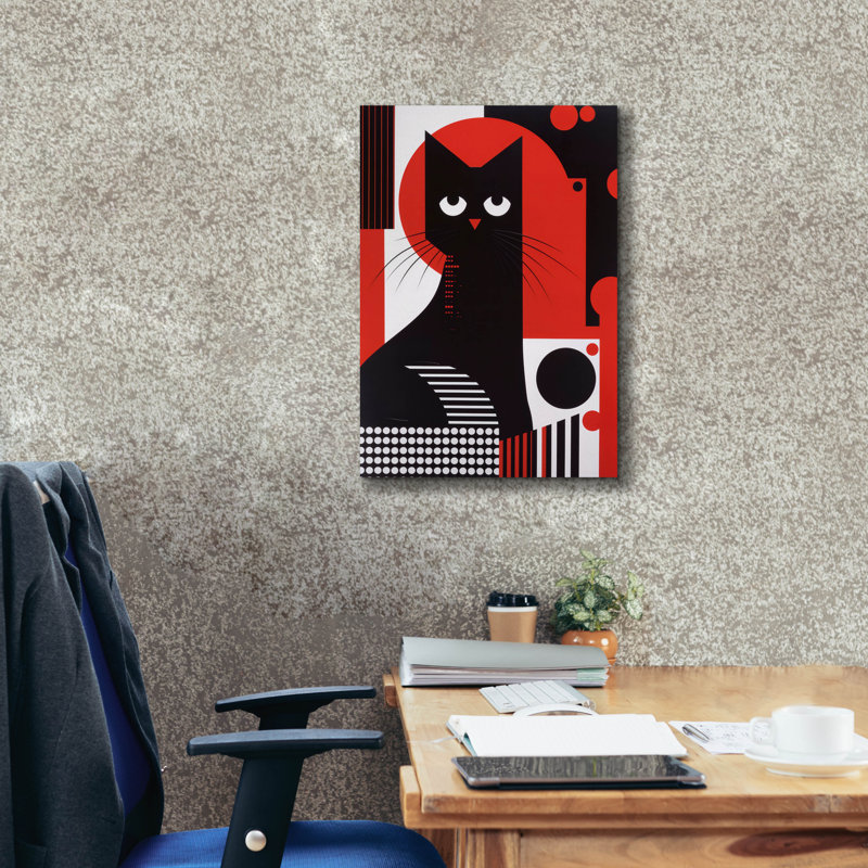 «The Abstract Cat» par Andreas Magnusson, art mural sur toile, H 26 po x l 18 po x P 0,75 po