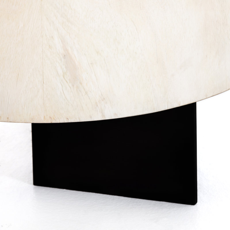 Avett Solid Wood Coffee Table, Dark Gunmetal, Bleached Guanacaste