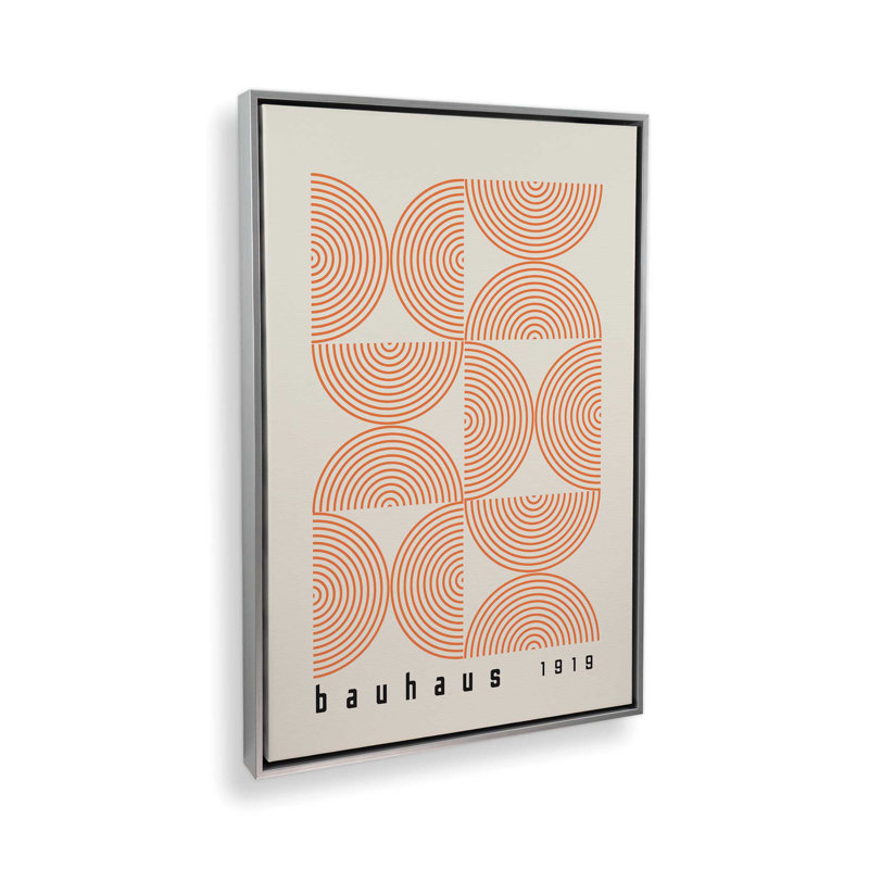 «Orange Bauhaus Composition», reproduction sur toile , H 18,75 po x l 12,75 po, Chrome poli