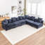 Canapé modulaire rembourré en L 6 pièces Kempson-457190490