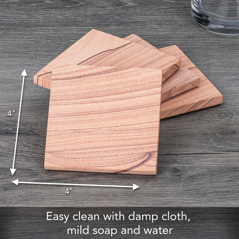 Stoneware Square 4 Piece Coaster Set
