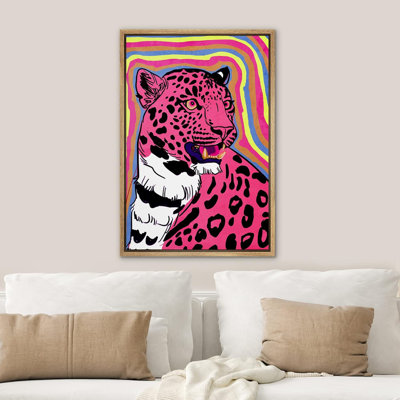 "IDÉE4WALL", reproduction d'art sur toile encadrée, décoration de chambre BCBG, arc-en-ciel, jungle, guépard, chat, nature, animaux, illustrations, chambre à coucher, fille, coloré, pour salon, chambre à coucher, bureau