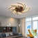 Led Ceiling Light 2042K-5 102 Cm, 200W With Remote Control Light Color/ Brightness Adjustable Dimmable Acrylic Shade Coffee Color Painted Metal Frame Ceiling Lamp Light Fixture Lamp A+