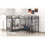 Lit superposé simple au-dessus de L en forme de L avec lit mezzanine simple avec bureau et tablette