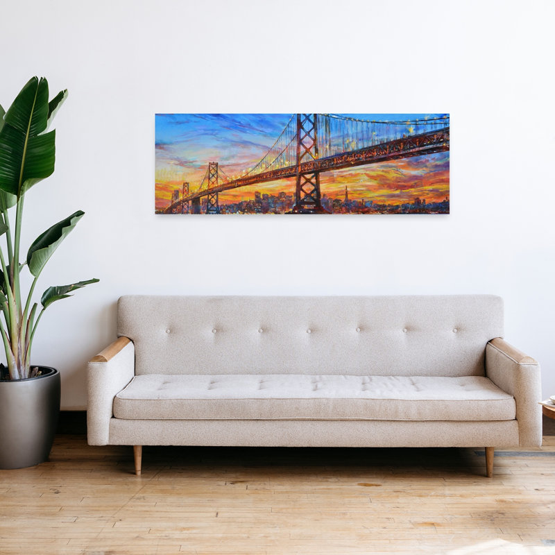 San Francisco, pont coloré, architecture colorée, art urbain, H 48 po x l 16 po