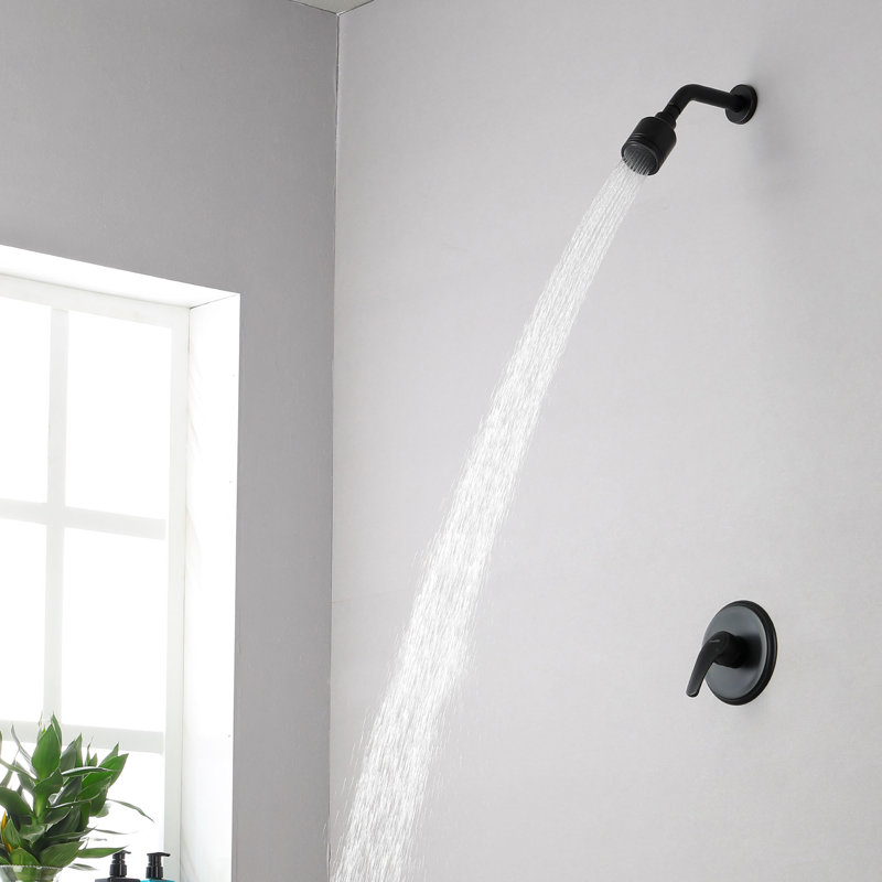 Complete Shower System with Rough in-Valve, Matte Black