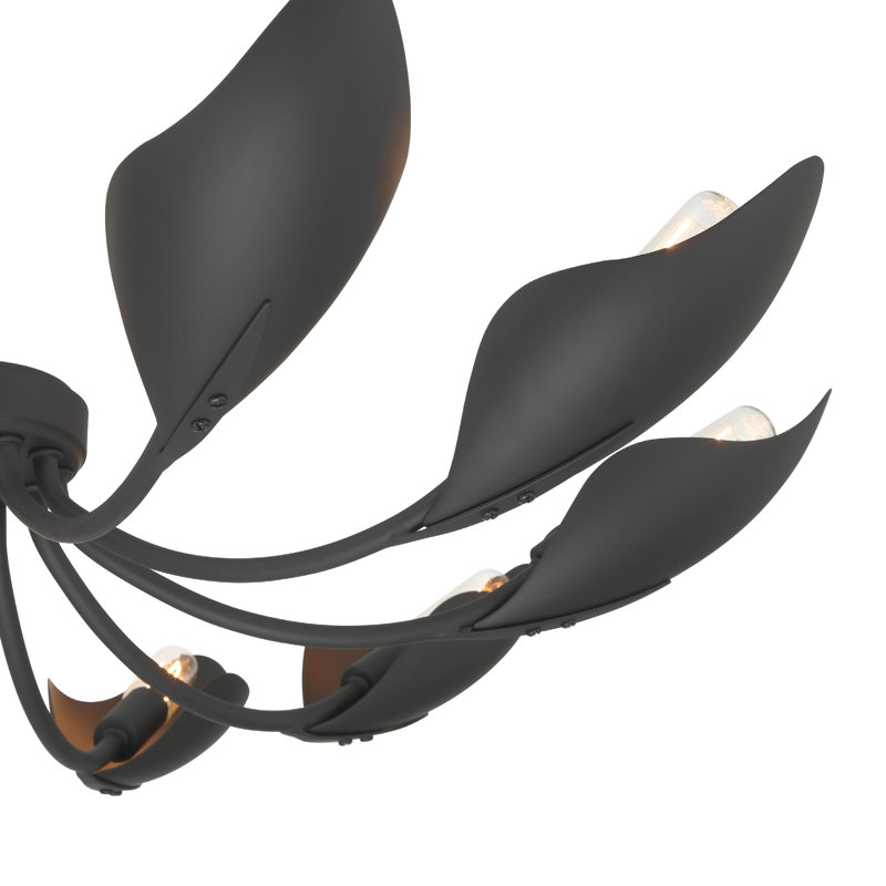 Hunter Juneway 10 Light Medium Chandelier Ceiling Light Fixture, Black