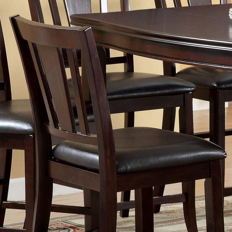 Ensemble de 2 chaises à hauteur de comptoir en bois massif au fini espresso foncé