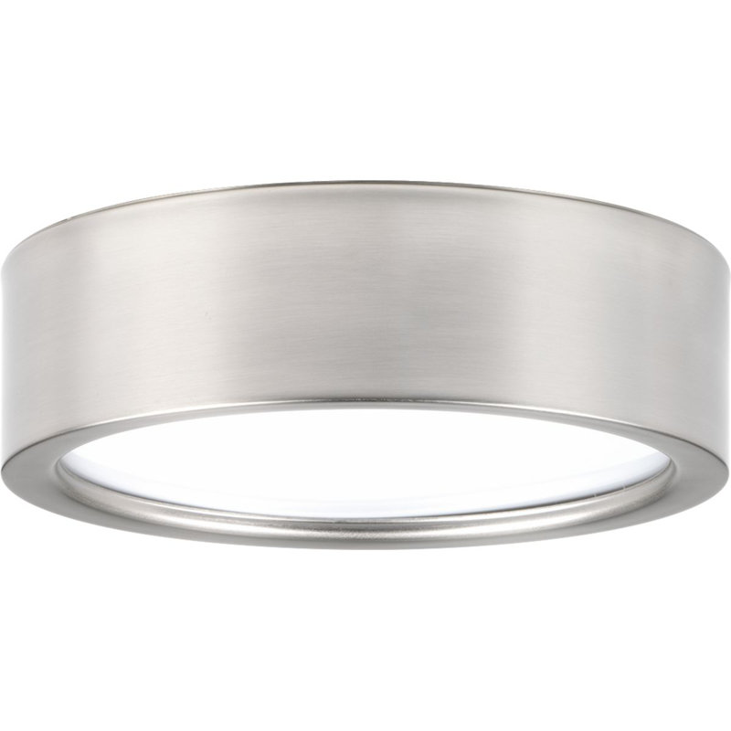 Plafonnier encastré cylindrique simple à 1 lumière Nitesh, Nickel brossé, H 2,5 po x l 9 po x p 9 po