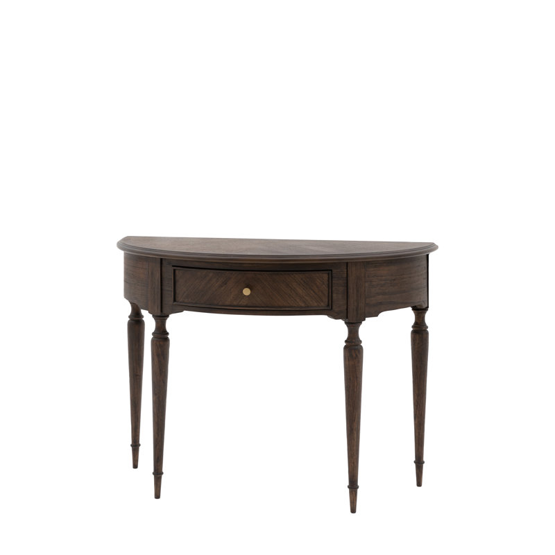 Cleston 92.5cm Solid Wood Top Console Table, Dark Brown
