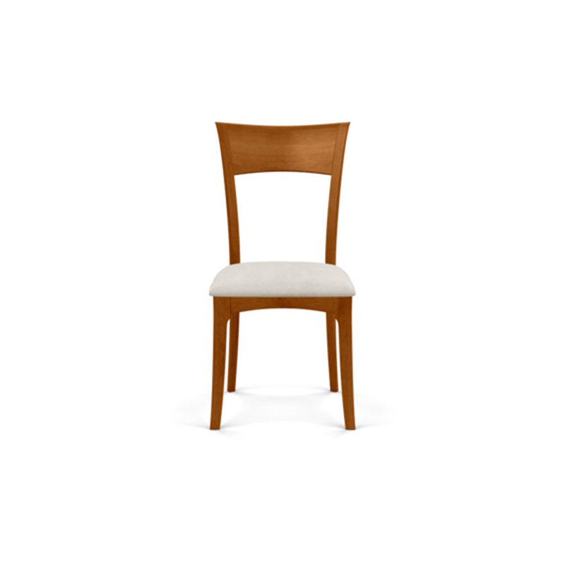 Ingrid Upholstered Dining Chair, Saddle Cherry, White Leather