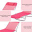 Chaise de piscine portative, rose, avec dossier inclinable et siège en filet