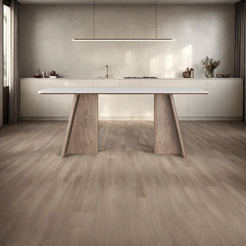 Antibacterial stone slab, with solid wood legs, H 29,5 po x L 55,1 po x l 31,4 po