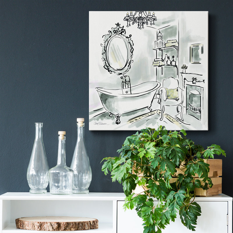 «Opulent Bath II», toile tendue avec châssis de qualité supérieure - prête à être accrochée, H 16 po x l 16 po x P 1 po