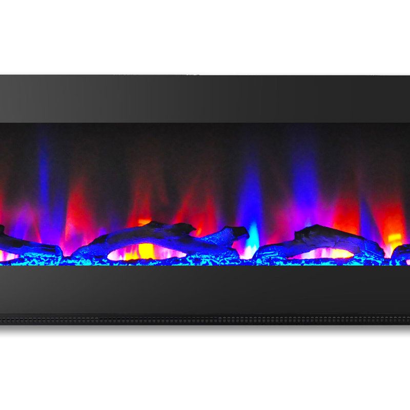 Cambridge Wall Mount Electric Fireplace Heater with Remote Control for Indoor Use in Living Room, Bedroom, Home Office, Black
