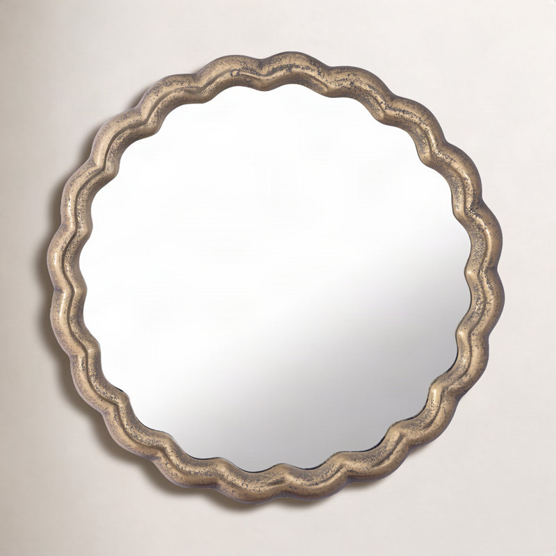 Aluminum Wave Mirror Medium, Gold, 20" x 20"