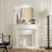 Beige Manufactured Wood Freestanding Fireplace