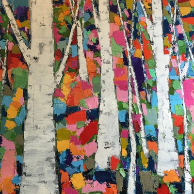 « gray birches », reproduction d’art sur toile tendue encadrée