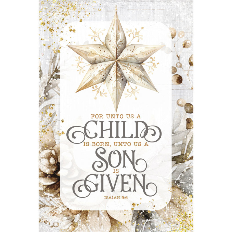 «For Unto Us A Child», plaque de Noël en bois avec chevalet et tableau mural - 4 po x 6 po